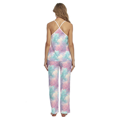 Fairy on Rainbow Background, Women's Cami Pajamas Set