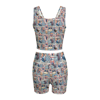 10 Donald Trump Design, Women’s 2 Piece Yoga Short Set