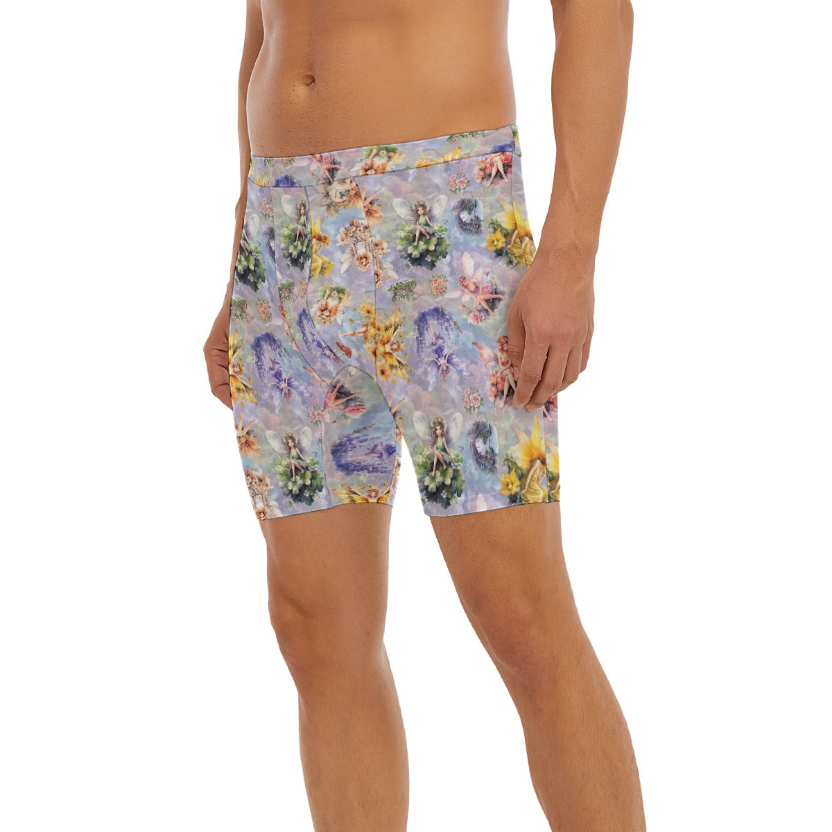 6 Fairy Designs, Men’s Long Boxer Briefs