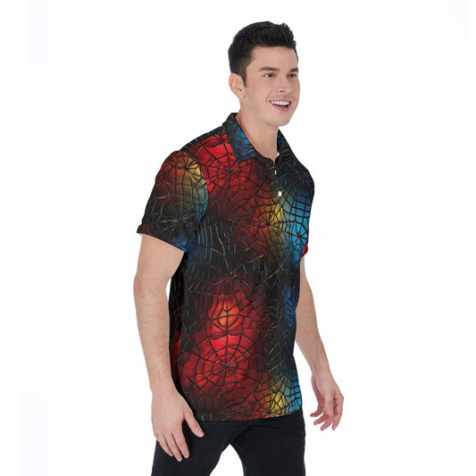 Colored Spiderwebs, Men's Polo Shirts