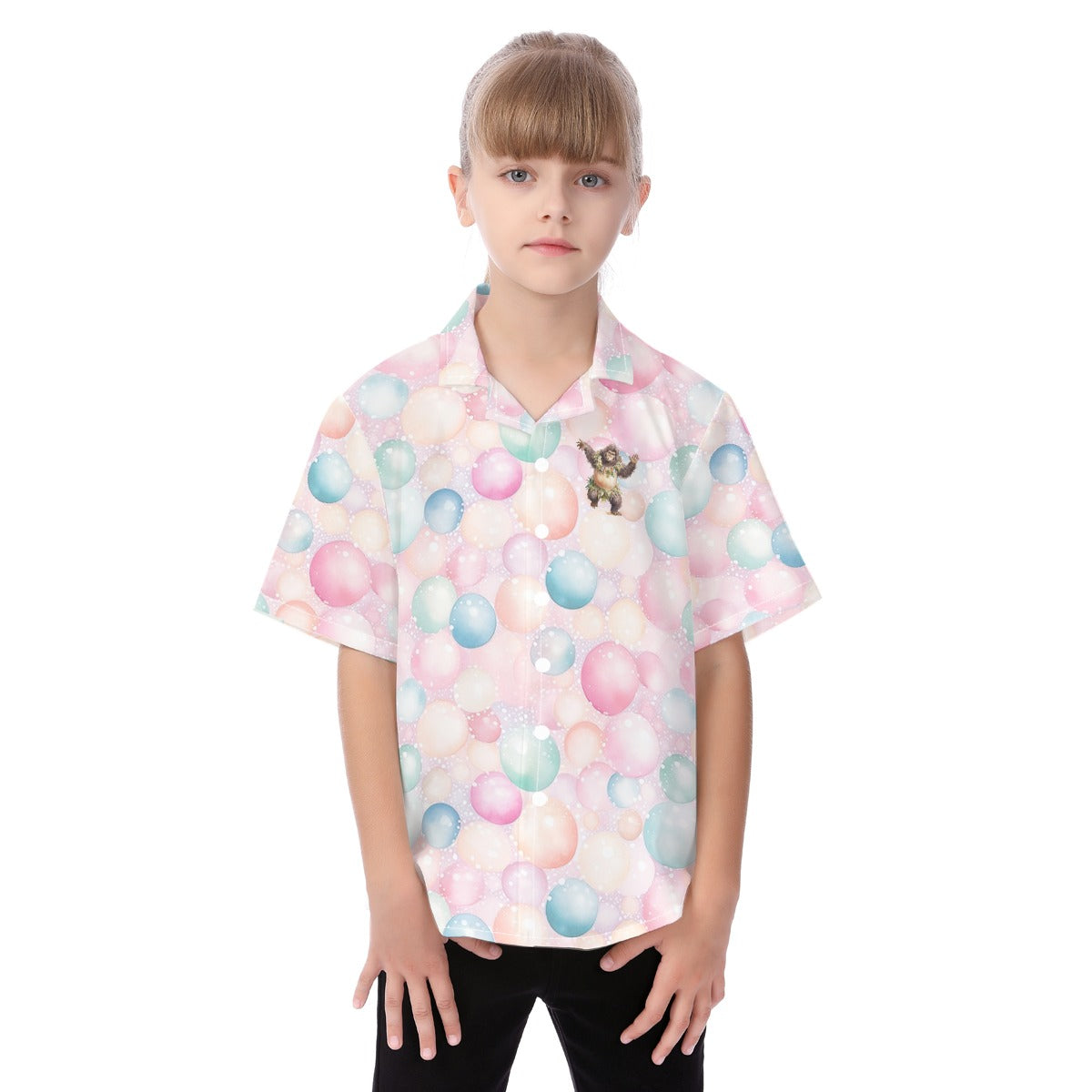 Bigfoot, Sasquatch, Dancing, Kid's Hawaiian Vacation Shirt