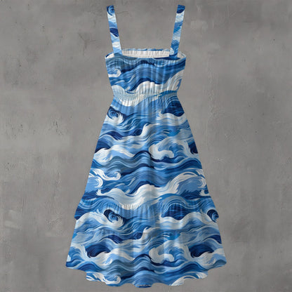 Unicorn on Swirls,  Print Women‘s Ruffle Hem Dress