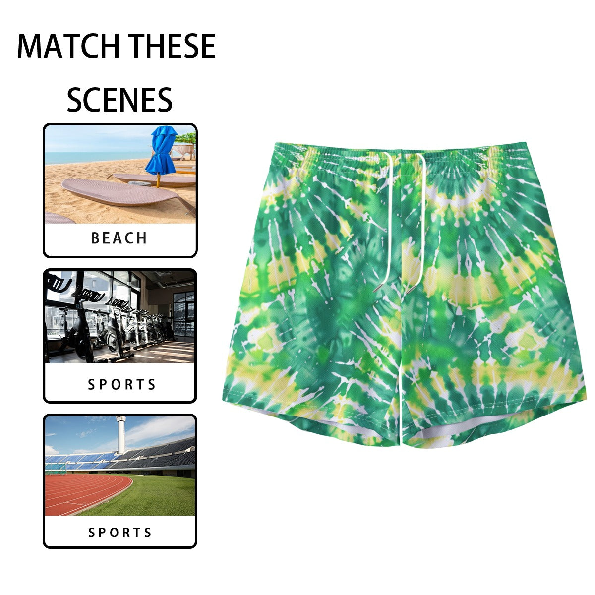 10 Tie Dye Designs, Men’s Sports, Pocketed Shorts