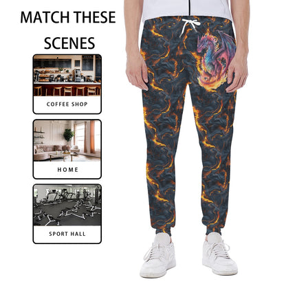 Fire Dragon, Men’s Sweatpants w/ Back Pocket