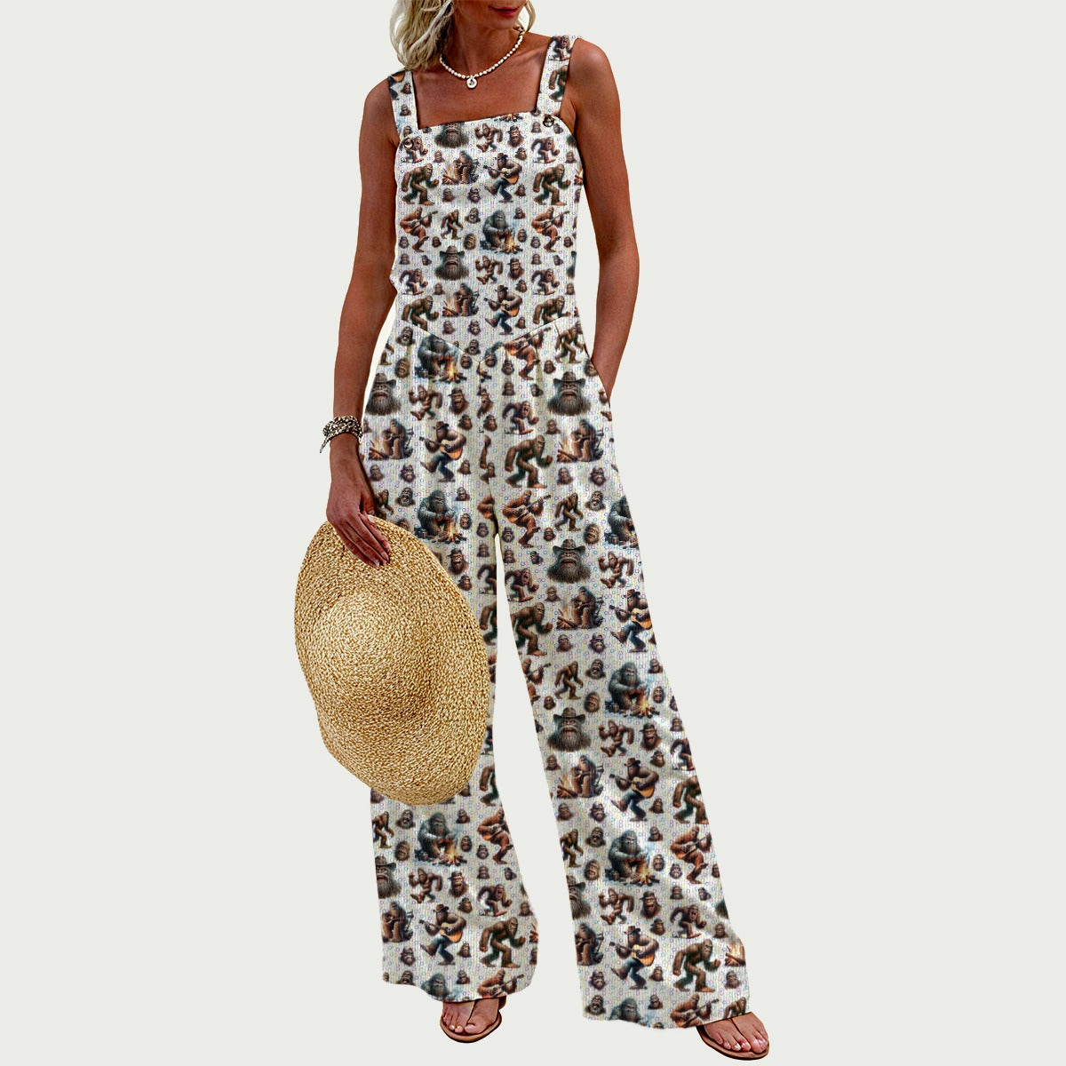 10 Bigfoot / Sasquatch Designs, Women’s Wide Leg Jumpsuit