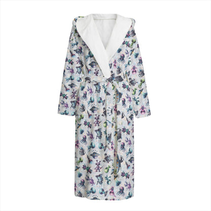 6 Alien Designs, Flannel Hooded bathrobe