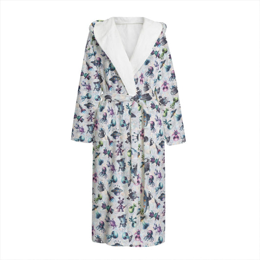 6 Alien Designs, Flannel Hooded bathrobe