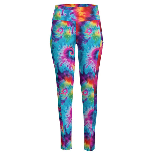 9 Tie Dye Designs, Women’s High Waist Leggings w/ Pocket
