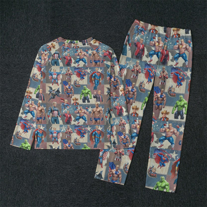 10 Donald Trump Designs, Men’s Raglan Sleeve Pajamas with Wide Ankles