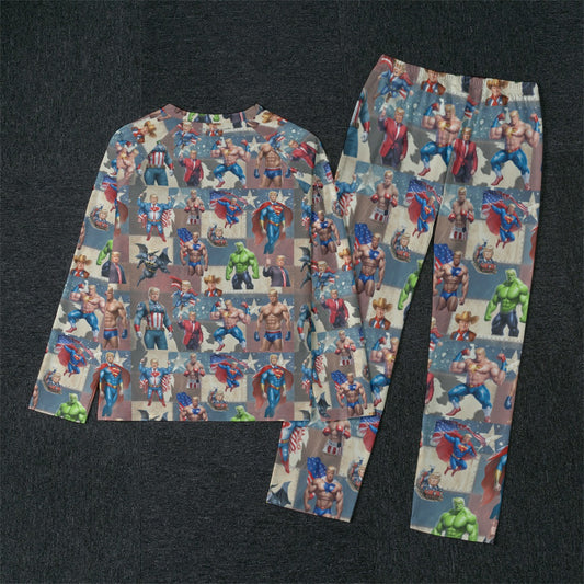 10 Donald Trump Designs, Men’s Raglan Sleeve Pajamas with Wide Ankles