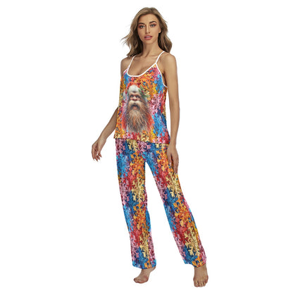 Rainbow Snowflake Bigfoot, Sasquatch, Women’s Cami Pajamas Set