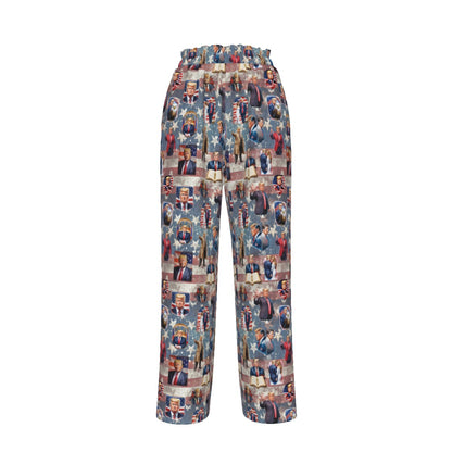 10 Donald Trump Design, Women’s Faux Silk Wide-Leg Pants