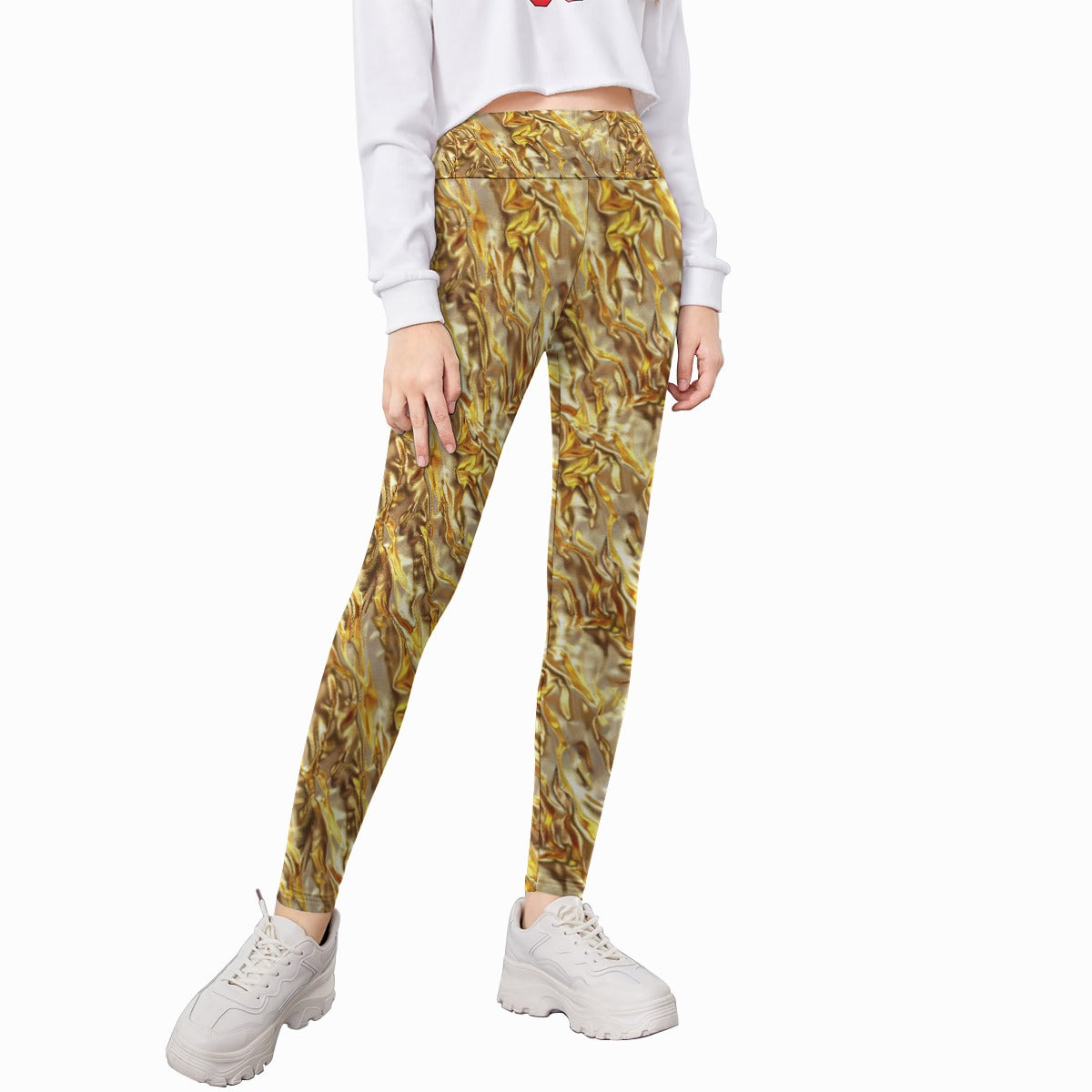 GOLD, All-Over Print Kid's Leggings