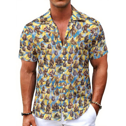 10 Bigfoot / Sasquatch Designs, Men's Button Up Hawaiian Shirt