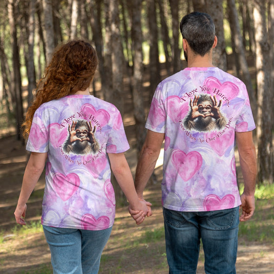 Bigfoot / Sasquatch "I love you hater..", O Neck Cotton T Shirt