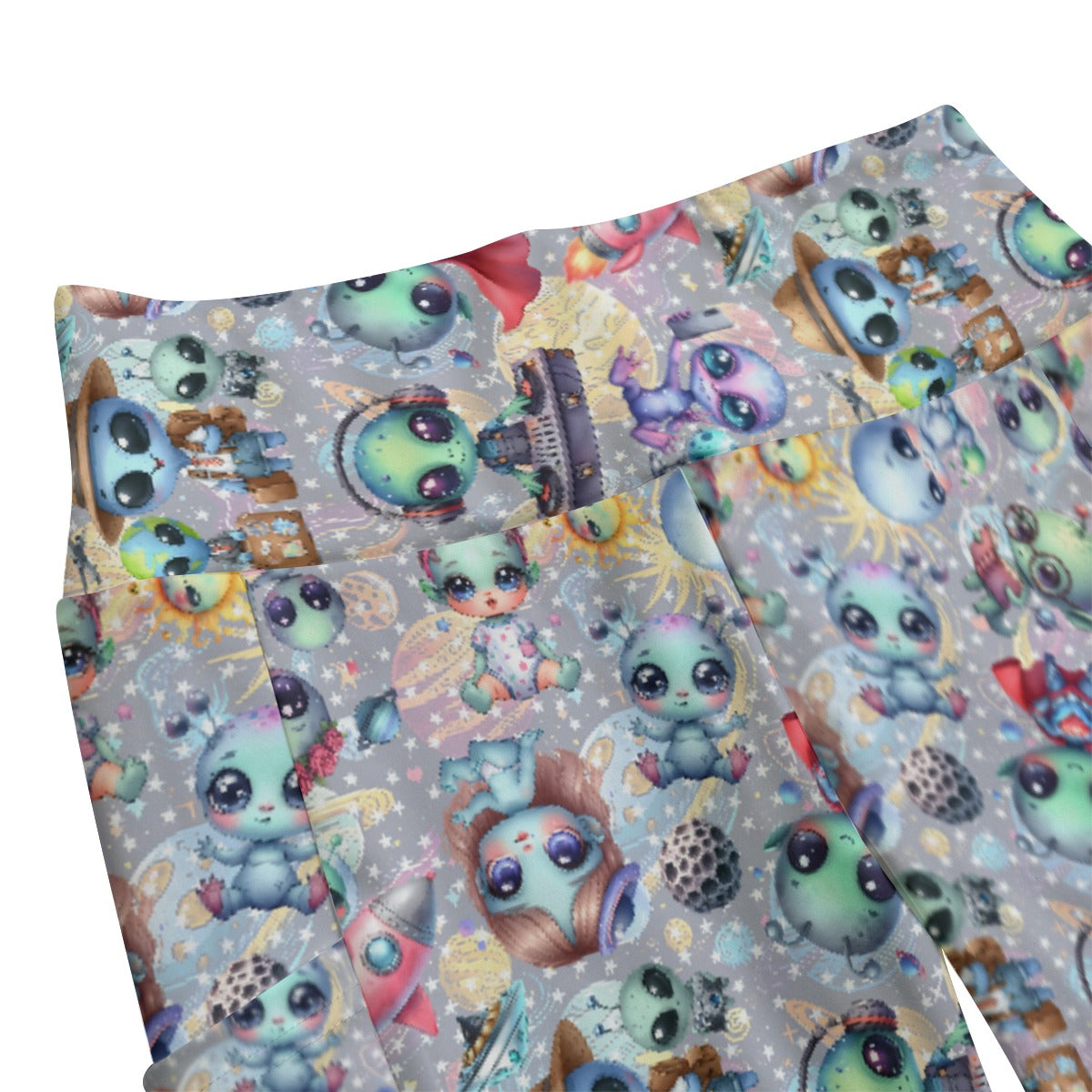 6 Alien Designs, Women’s High Waist Leggings w/ Pocket