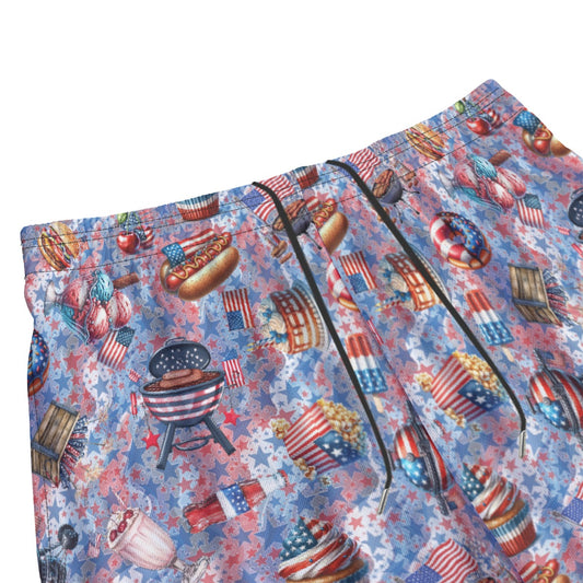 8 Patriotic Designs, Men’s Sports, Pocketed Shorts