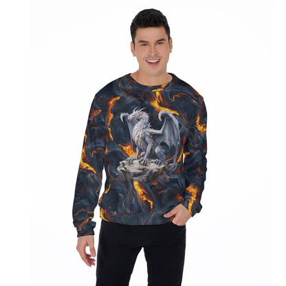 Dragon on Lava, Men’s Polyester Thickened Sweater