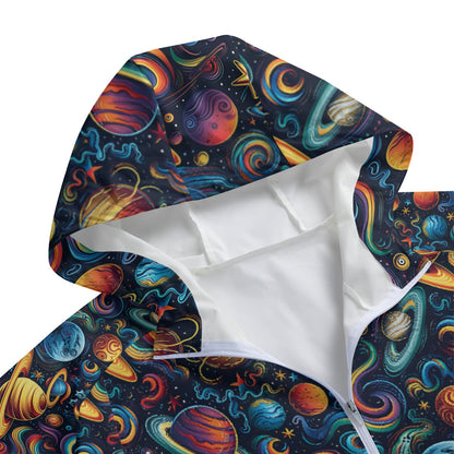 12 Galaxy, Space Designs, Adult Windbreaker Long Jacket