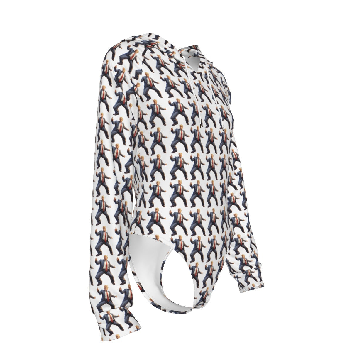 All-Over Print Women's Raglan Sleeve Hooded Bodysuit