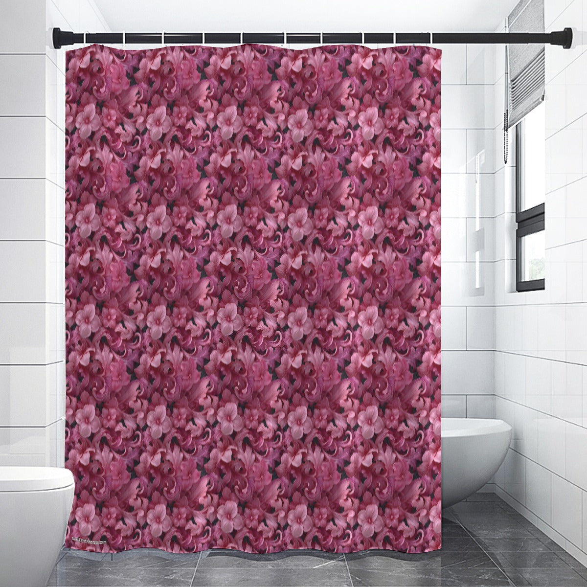 10 Flower Designs, Polyester Shower Curtain in 4 sizes