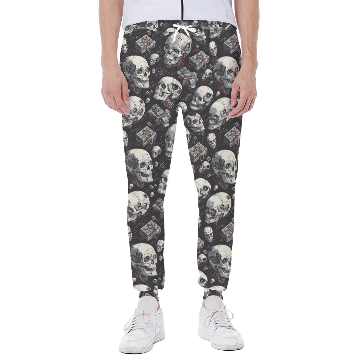 Skull Collage, Men’s Sweatpants w/ Back Pocket