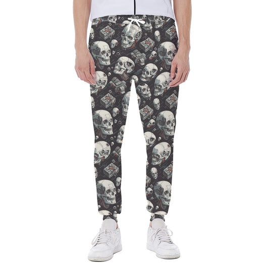 Skull Collage, Men’s Sweatpants w/ Back Pocket