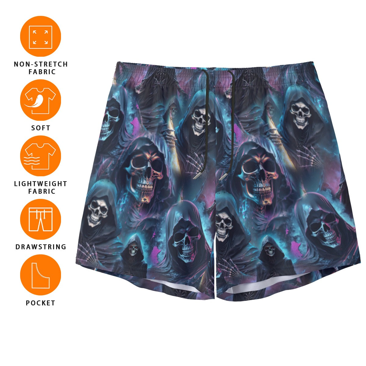 Grim Reaper, Men’s Sports, Pocketed Shorts