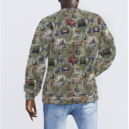 20 Misc Designs,  Awesome Prints Men's Poly Sweater - 20 DESIGNS