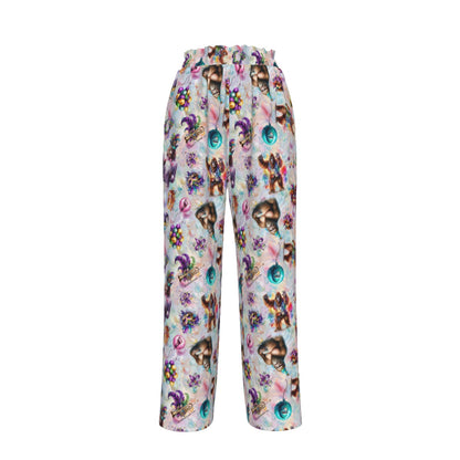 10 Bigfoot / Sasquatch Designs, Women’s Faux Silk Wide-Leg Pants