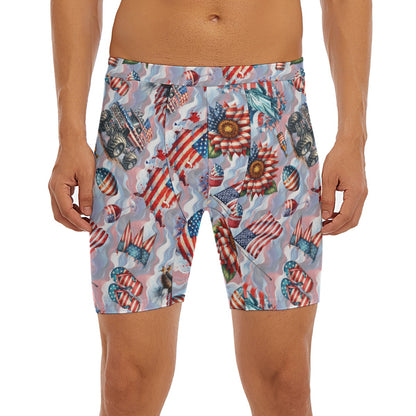 8 Patriotic Designs, Men’s Long Boxer Briefs