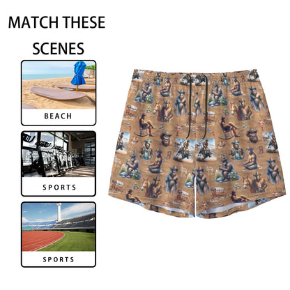 10 Bigfoot / Sasquatch Designs, Men’s Sports, Pocketed Shorts