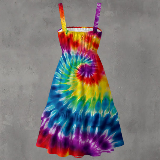 9 Tie Dye Designs, Women’s Ruffle Hem Dress