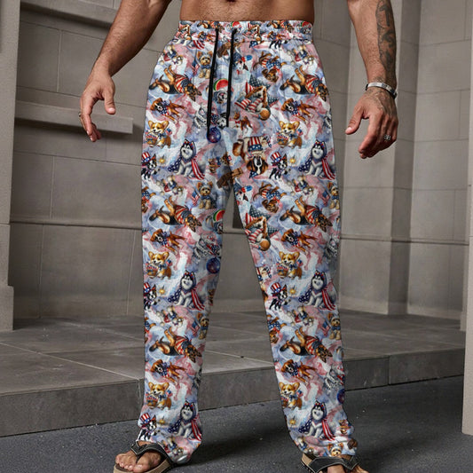 8 Patriot Designs, Men’s Loose Casual Pants W/ Pocket