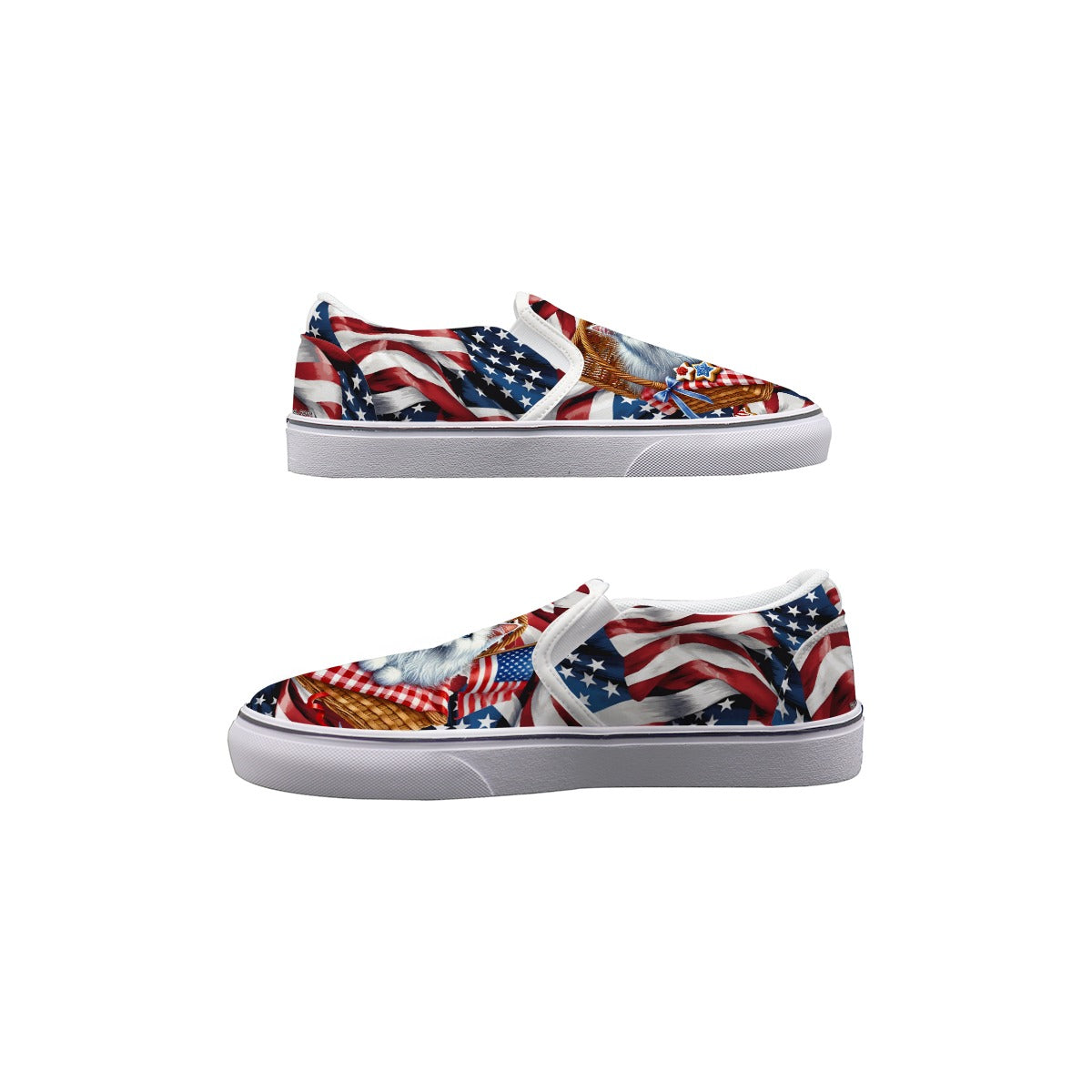 Patriot Kitties Kids Slip On Canvas Sneakers, Slip On Shoes, No Touch Shoes