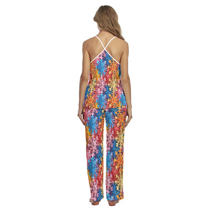 Rainbow Snowflake Bigfoot, Sasquatch, Women’s Cami Pajamas Set