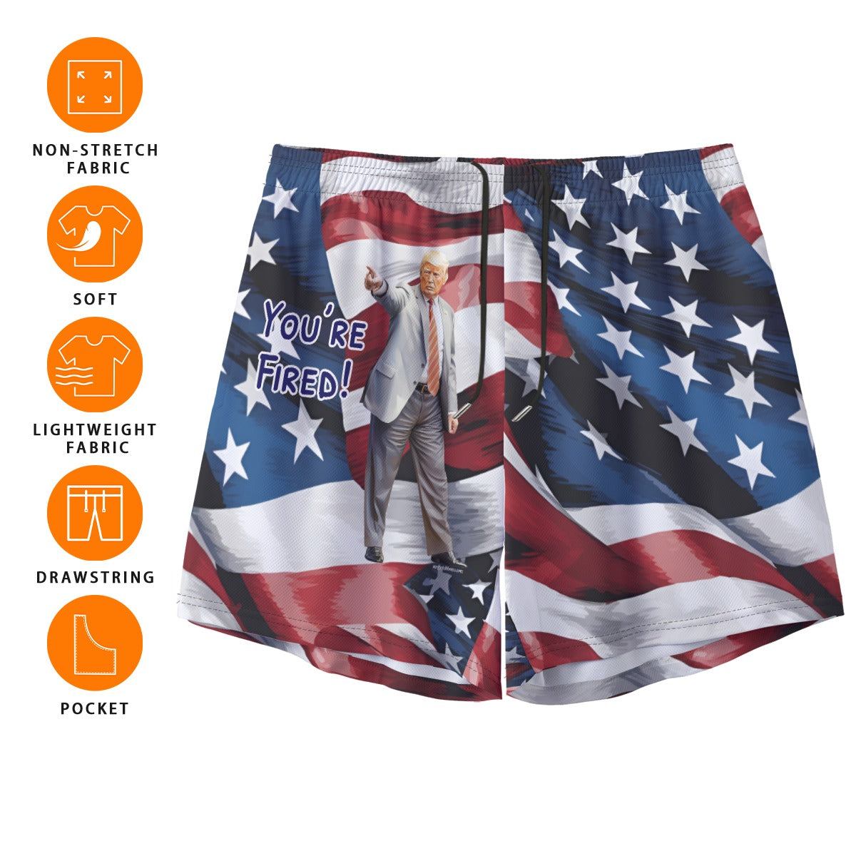 Donald Trump "You're Fired", Men’s Sports, Pocketed Shorts