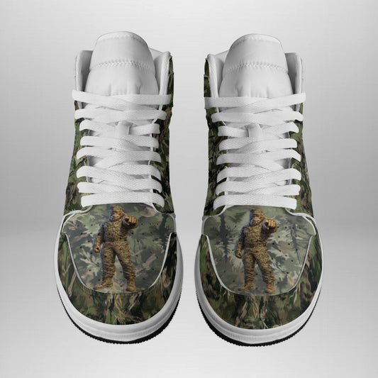 Bifgoot, Sasquatch Marine Corp, Men's high top, lace-up, leather shoes