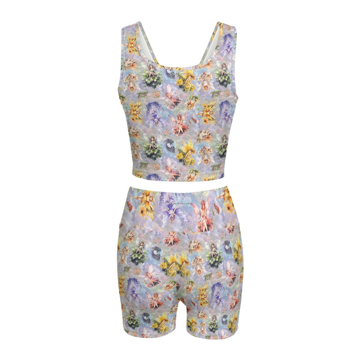 6 Fairy Designs, Women’s 2 Piece Yoga Short Set