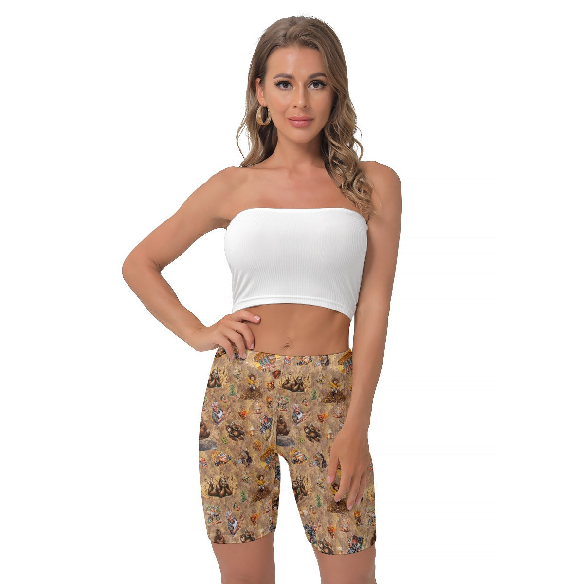 10 Bigfoot / Sasquatch Designs, Women’s Thigh High Shorts