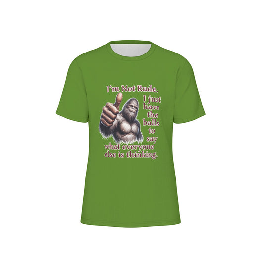 Bigfoot / Sasquatch "I'm not rude", Unisex Short Sleeve O-Neck Cotton T Shirt