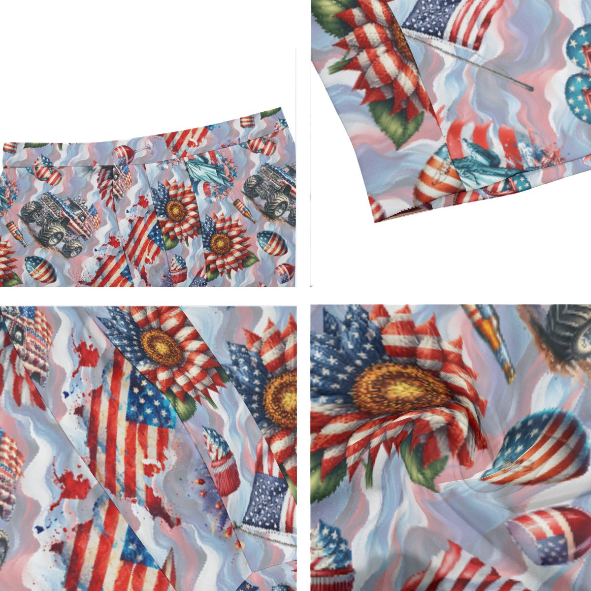 8 Patriotic Designs, Men’s Long Boxer Briefs
