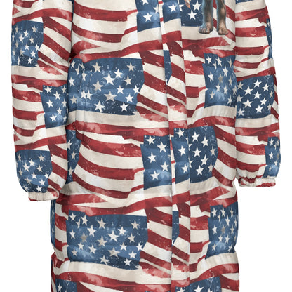 Bigfoot / Sasquatch Patriot, Long Down Jacket / Coat