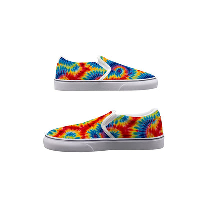 12 Tie Dye Designs, Kids Slip On Canvas Sneakers, Slip On Shoes, No Touch Shoes