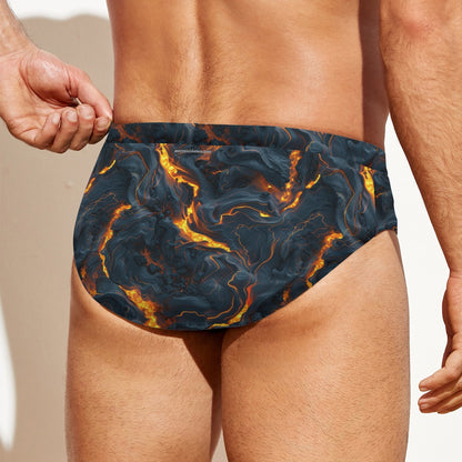 Dragon Themed, Men’s Drawstring Swim Briefs, Speedo style suit