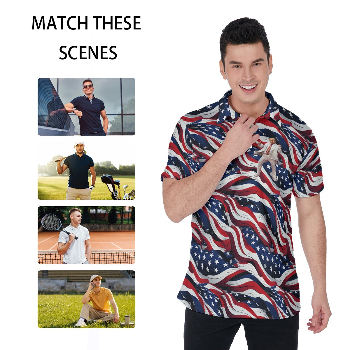 Donald Trump Dancing, Men's Polo Shirts