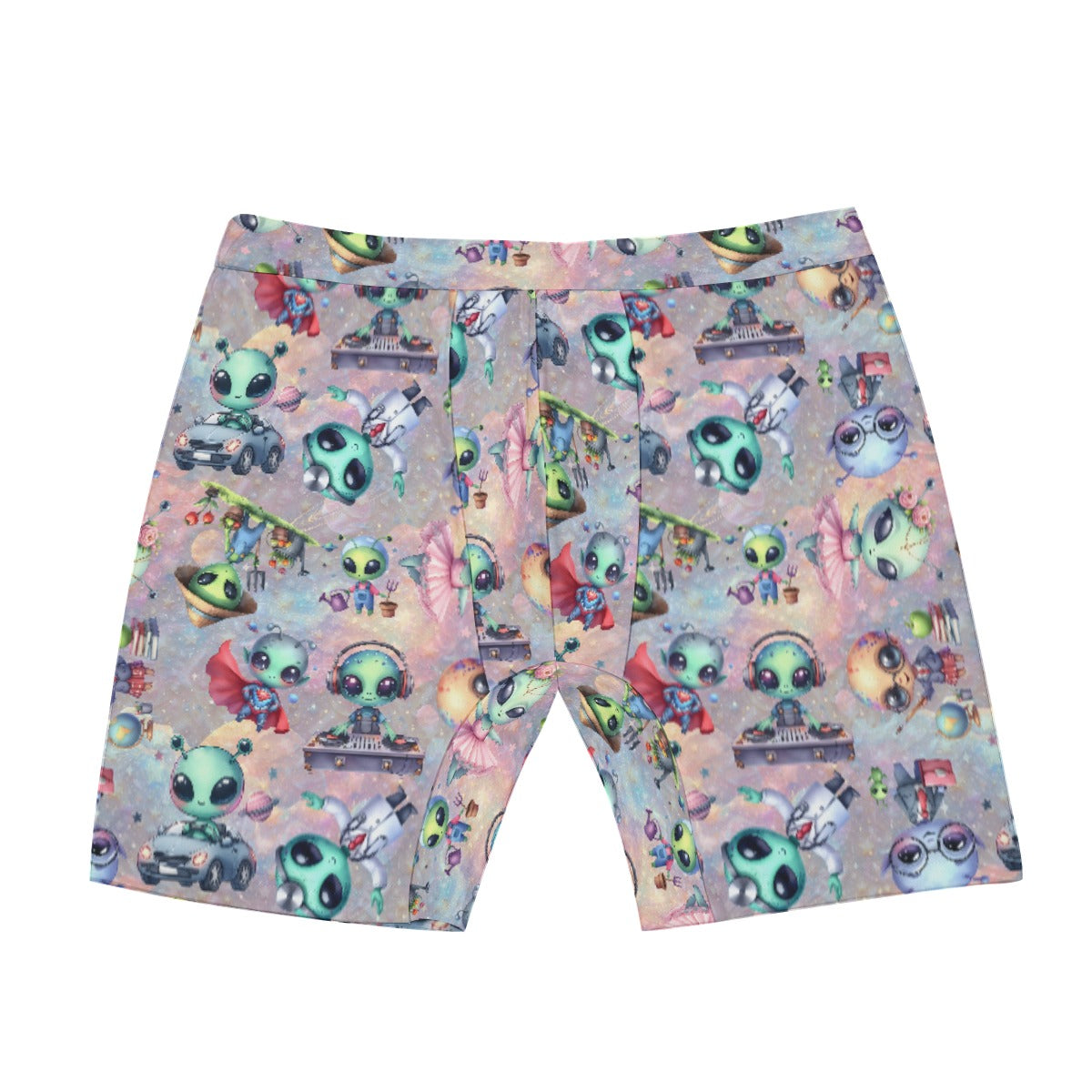 6 Alien Designs, Men’s Long Boxer Briefs