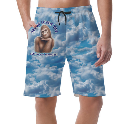 Bigfoot / Sasquatch "Jesus Loves you..." Men’s Lightweight Casual Shorts