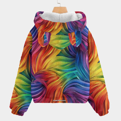 Unicorn & Rainbow, Kid’s Borg Fleece Sweatshirt With Ears