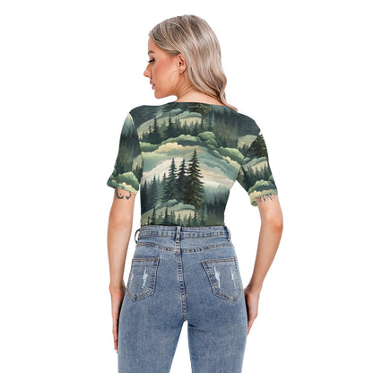 Smiling Shesquatch, Bigfoot, Women’s Short Sleeve Body Suits